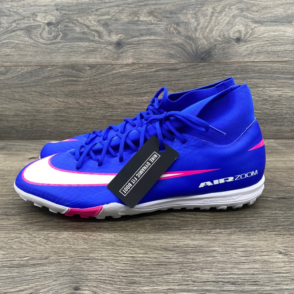 Nike Zoom Mercurial Superfly 10 Academy TF Men 11 Blue Pink Soccer Cleats FQ8331